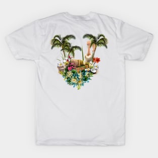 Wonderful pelican with flowers, tropical design T-Shirt